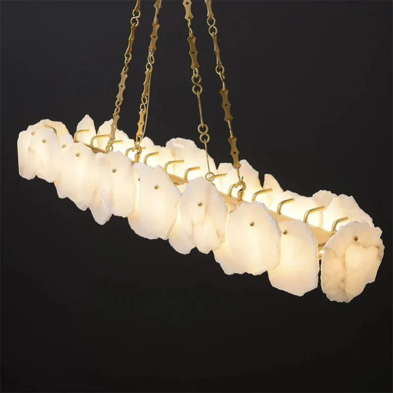 Merlin Alabaster OvalI Chandelier, Dining Room Chandelier - Image 5