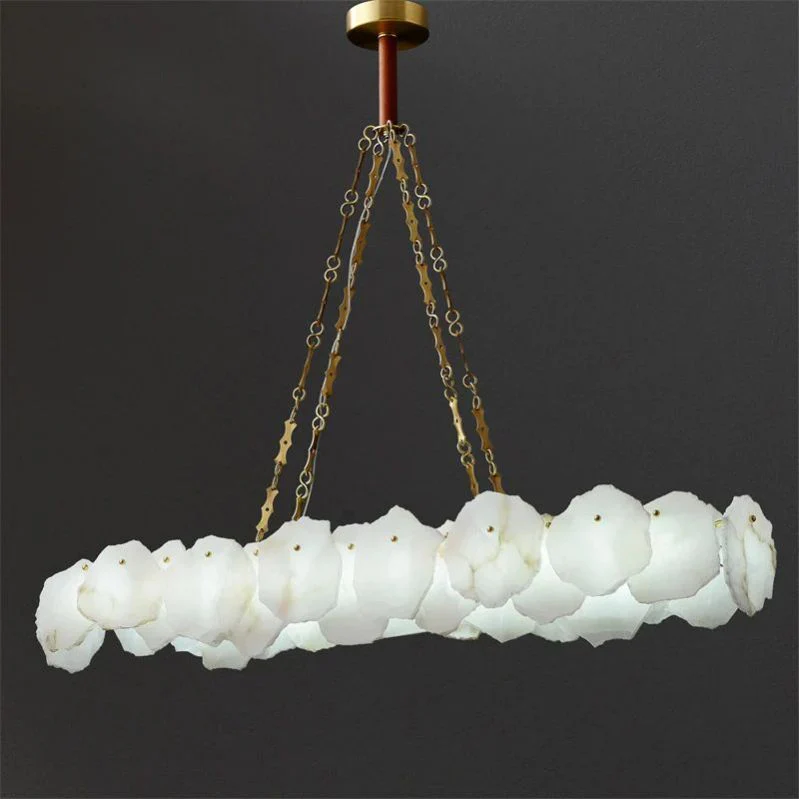 Merlin Alabaster OvalI Chandelier, Dining Room Chandelier - Image 6