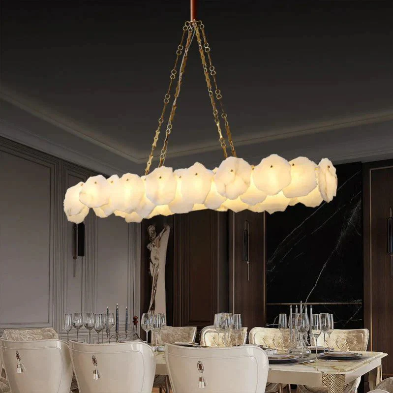 Merlin Alabaster OvalI Chandelier, Dining Room Chandelier - Image 7