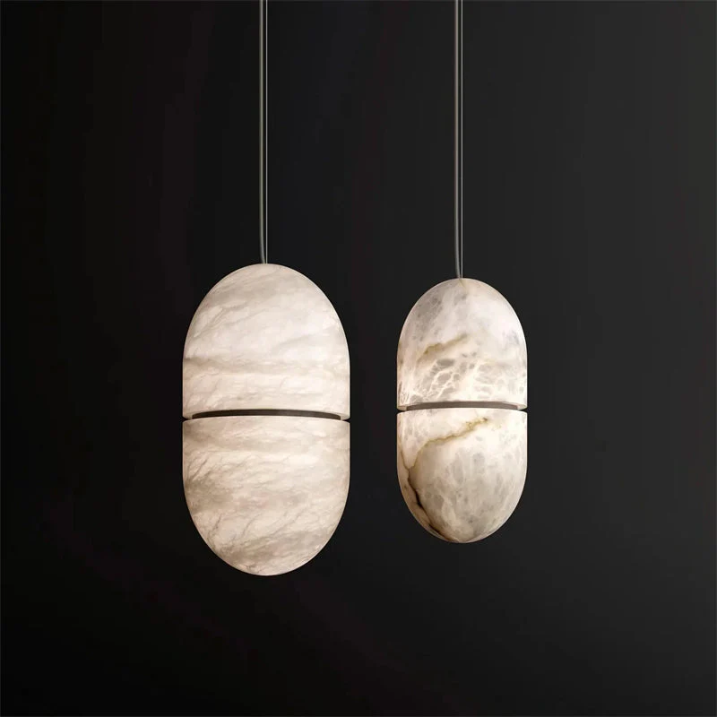Merlin Alabaster Symmetry Pendant Light, Island Mini Pendant Light - Image 5