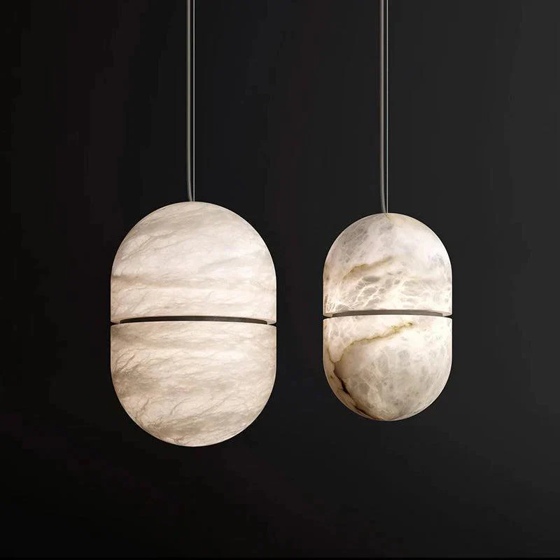 Merlin Alabaster Symmetry Pendant Light, Island Mini Pendant Light - Image 6