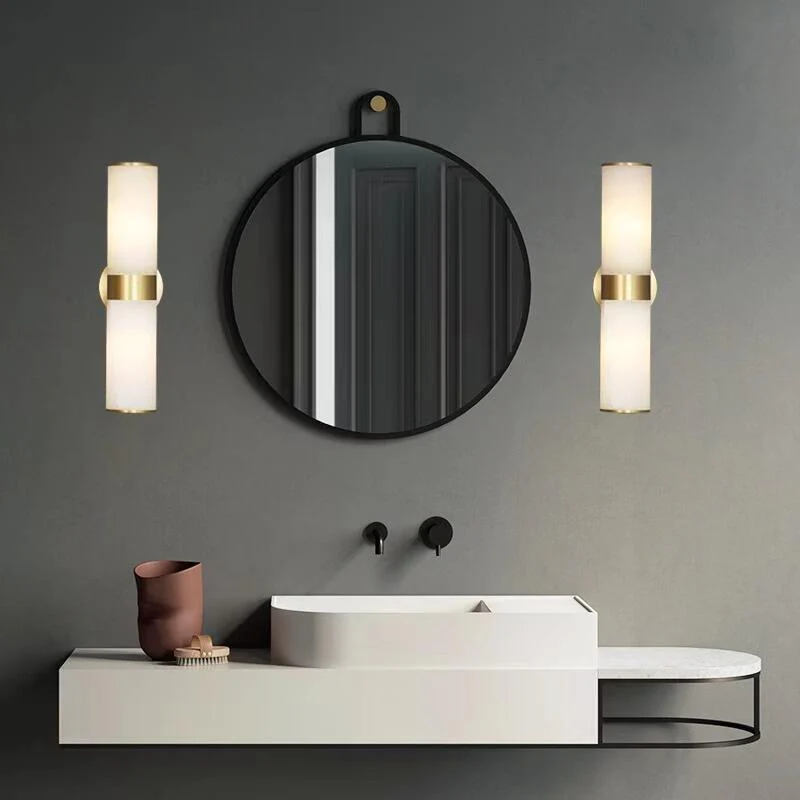 Merlin Althea Modern Sutton Linear Alabaster Wall Sconce, Wall Lamp For Living Room, Bathroom - Image 3