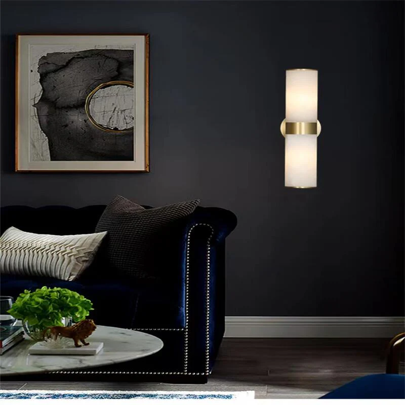 Merlin Althea Modern Sutton Linear Alabaster Wall Sconce, Wall Lamp For Living Room, Bathroom - Image 4