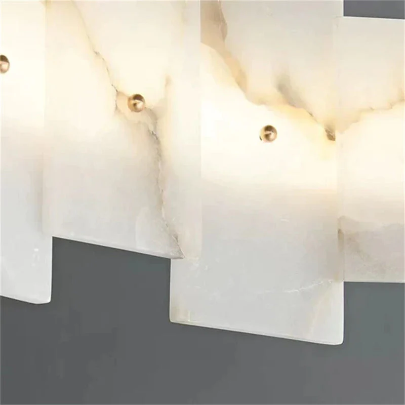 Merlin Anita Modern Round Alabaster Chandelier For Living Room - Image 10