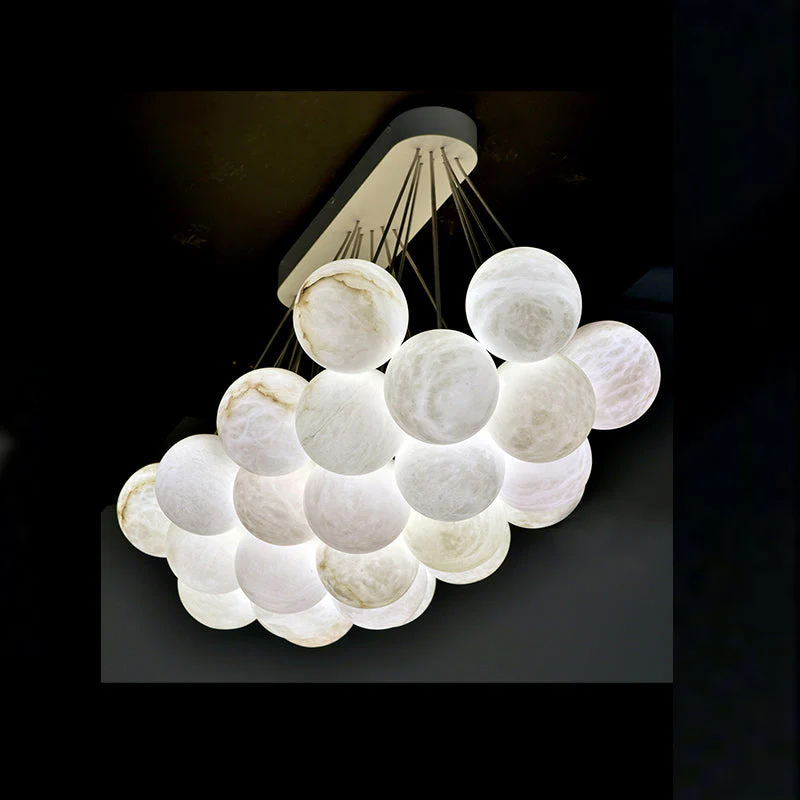 Merlin Setlla 27-Alabaster Ball Chandelier, Luxury Model Lighting - Image 3