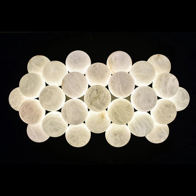 Merlin Setlla 27-Alabaster Ball Chandelier, Luxury Model Lighting - Image 4