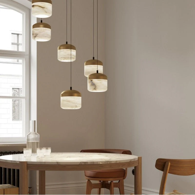 Merlin Queena Modern Alabaster Pendant, Kitchen Island Pendant Light - Image 6
