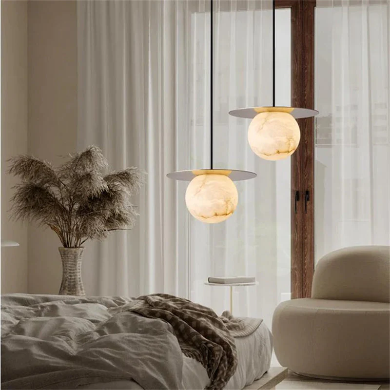 Merlin Boris Spanish Alabaster Bedside Pendant - Image 5