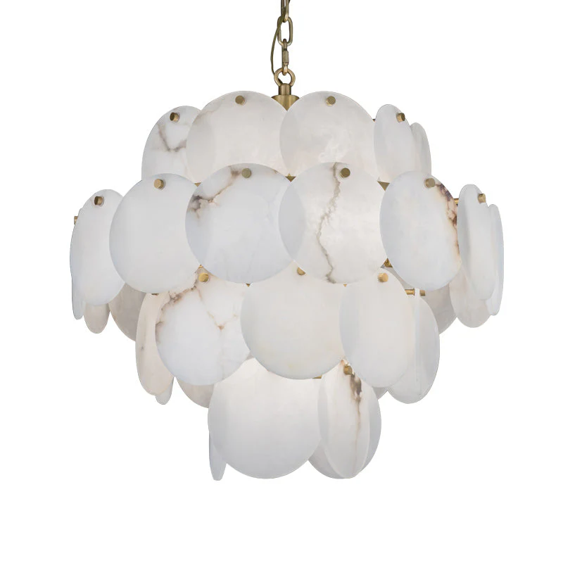 Merlin Celestia Modern Round Alabaster Chandelier Light, Luxurious Round Chandelier - Image 4