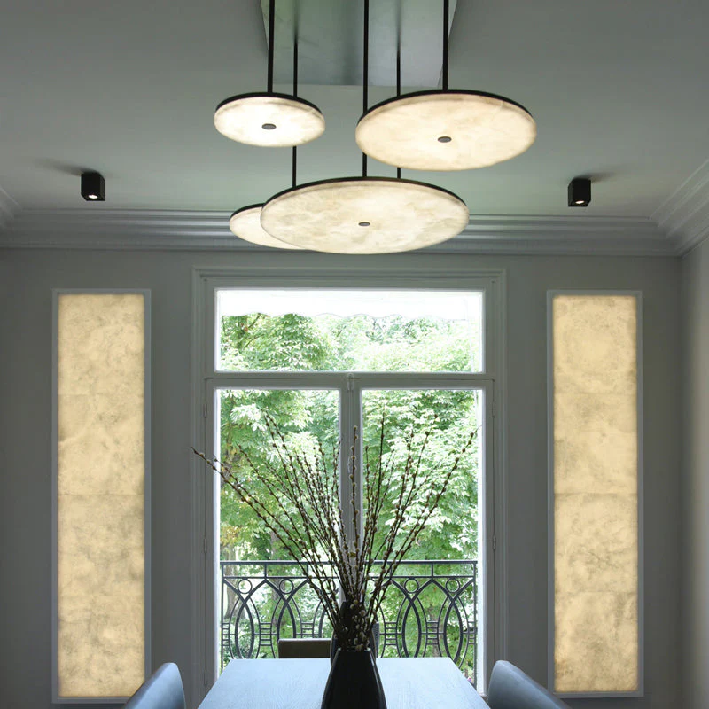 Merlin Hazel Contemporary Alabaster Pendant Light for Living and Dining Spaces - Image 3
