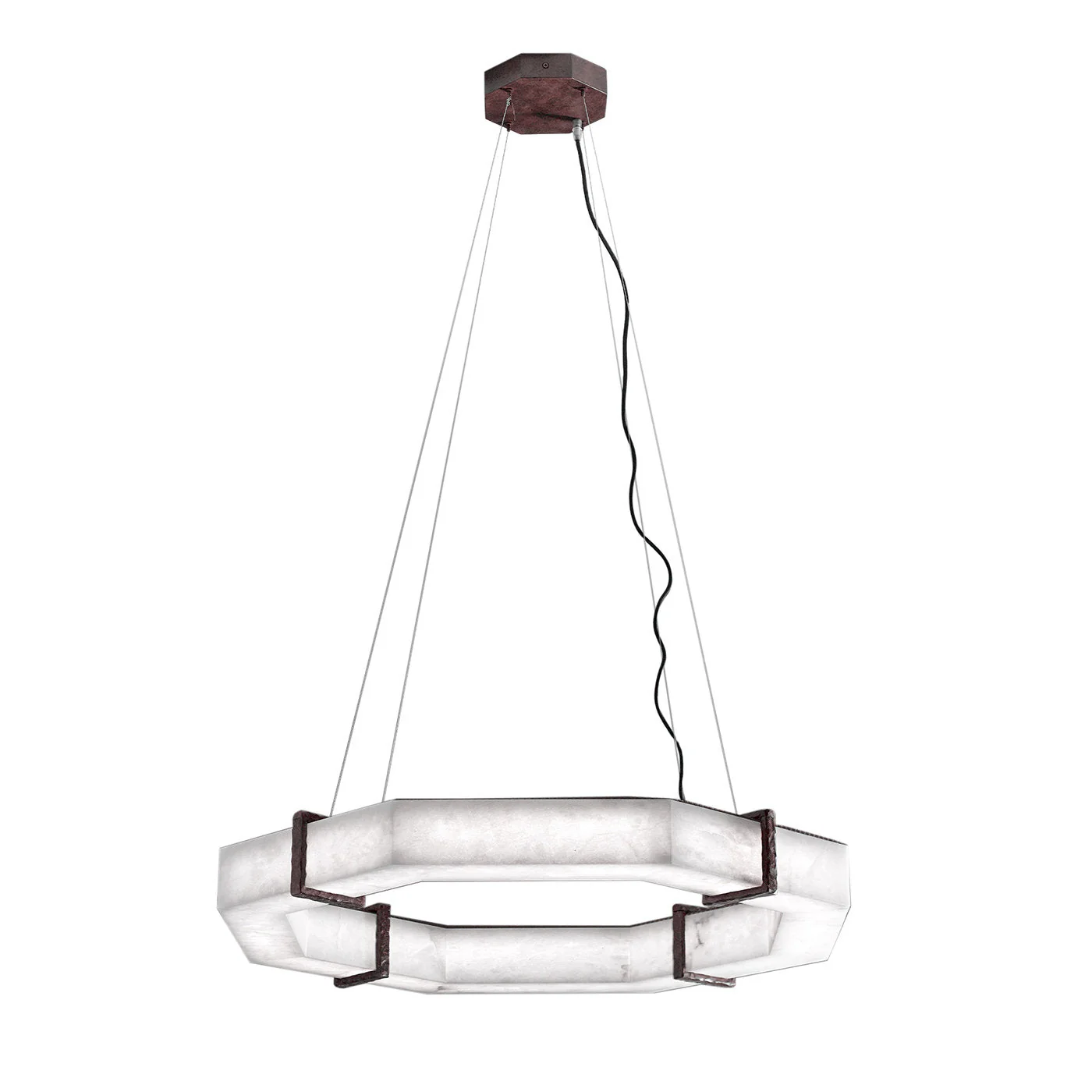 Merlin Celine Retro Alabaster Living Room Chandelier, Round Lamp Lighting - Image 2