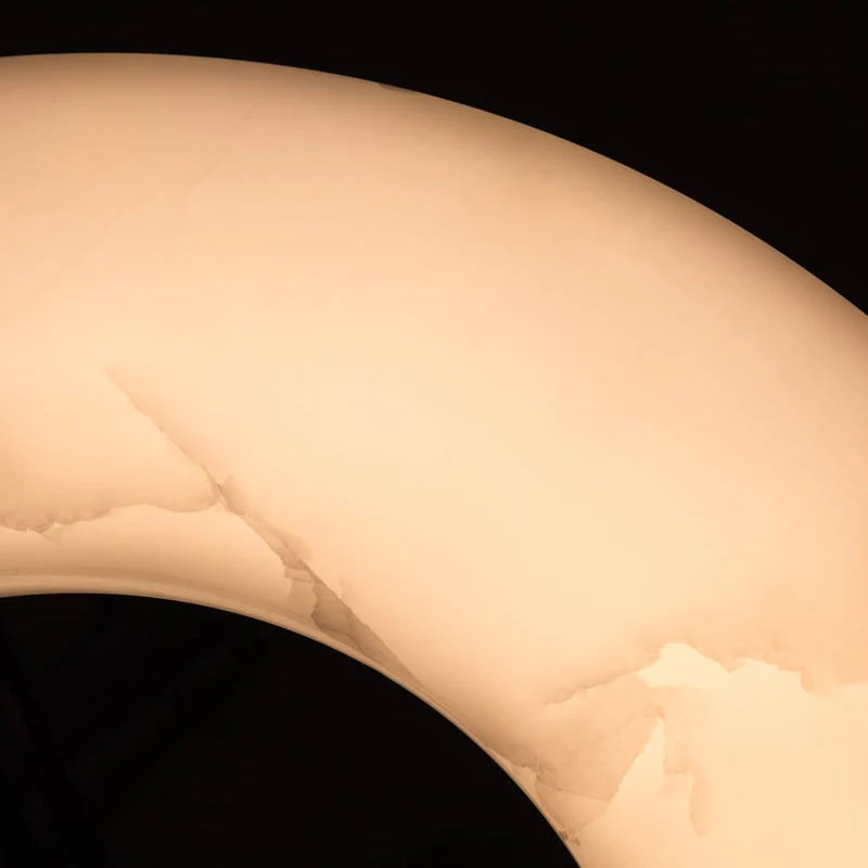 Merlin Madge Round Alabaster Plate Chandelier,  Illumination Lamps - Image 3