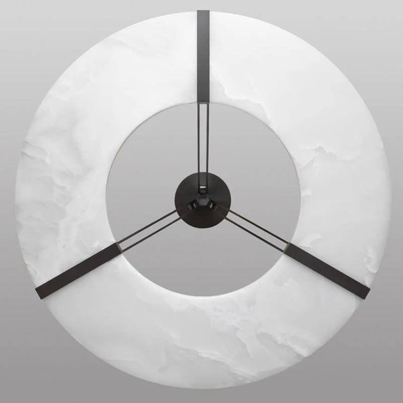 Merlin Madge Round Alabaster Plate Chandelier,  Illumination Lamps - Image 4