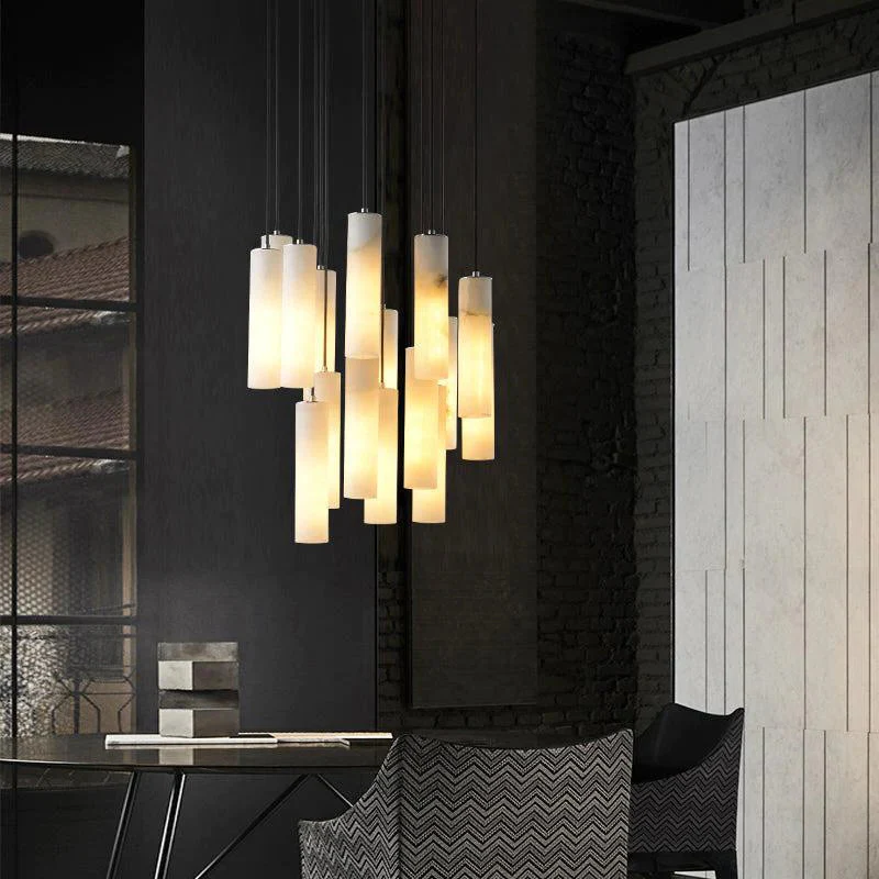 Merlin Eudora Alabaster Modern Pendant Light For Foyer And Staircase Area - Image 3