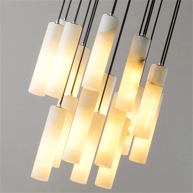 Merlin Eudora Alabaster Modern Pendant Light For Foyer And Staircase Area - Image 4