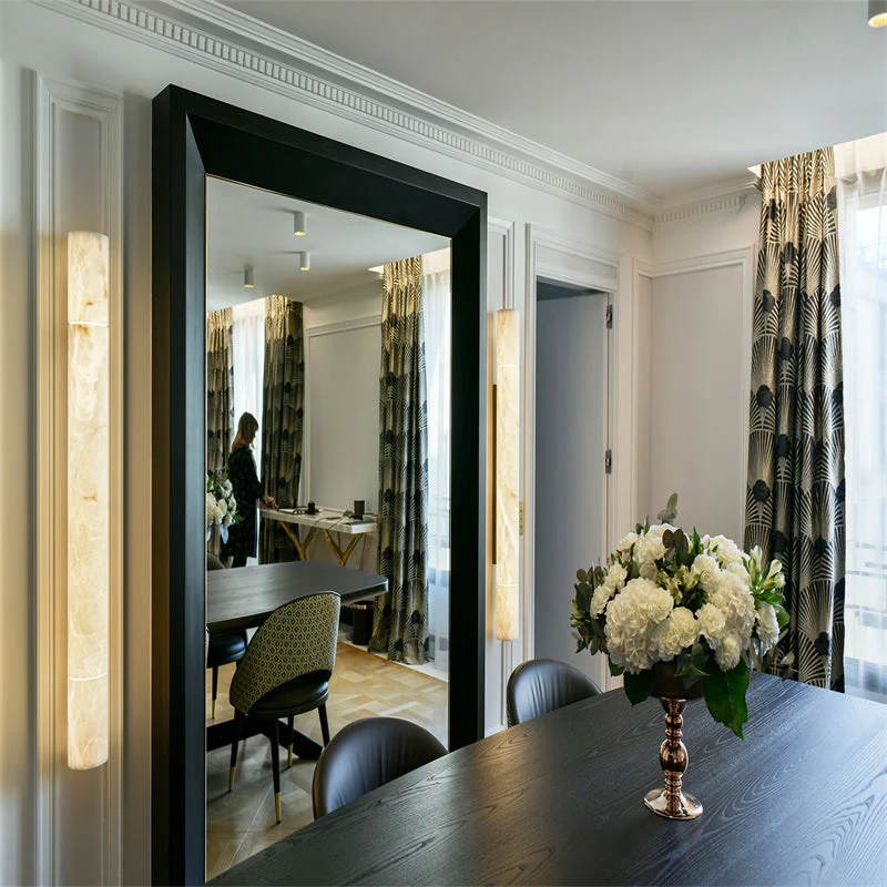 Merlin Garron Modern Alabaster Linear Wall Sconce - Image 3