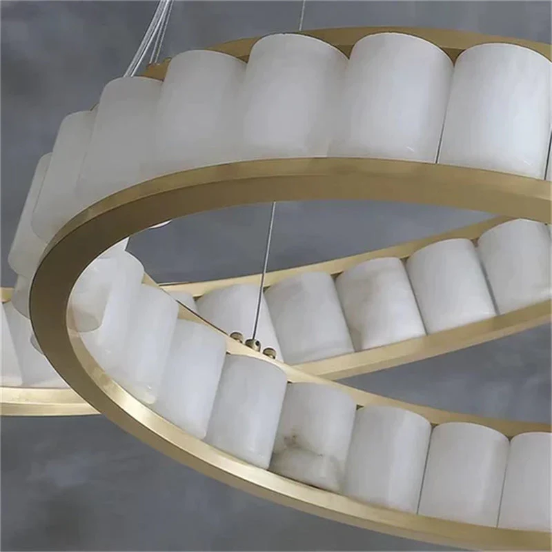 Merlin Gina Alabaster Circle Round Pendent Light, Galaxy Pendant Light - Image 5