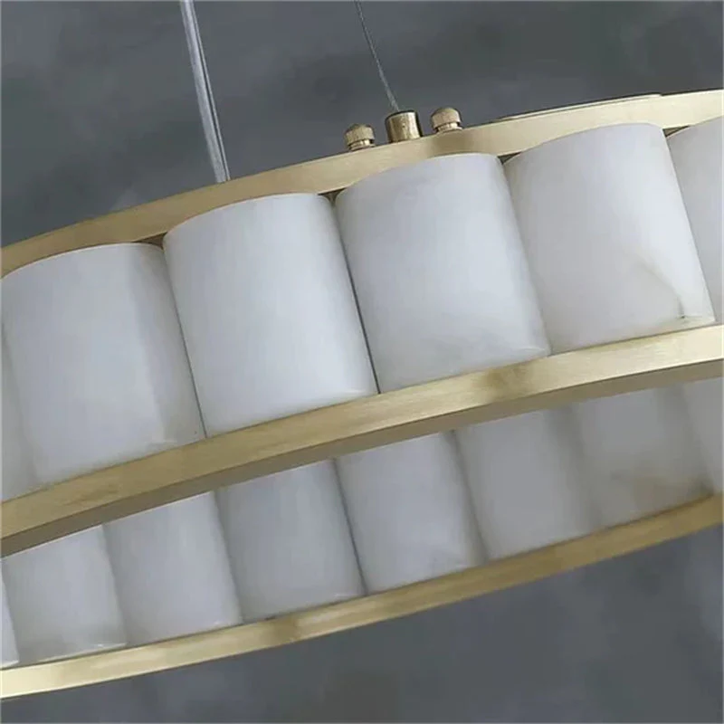 Merlin Gina Alabaster Circle Round Pendent Light, Galaxy Pendant Light - Image 6