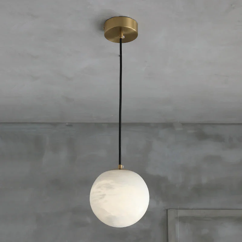 Merlin Hansa Alabaster Ball Pendant Light, Island Mini Pendant Light - Image 3