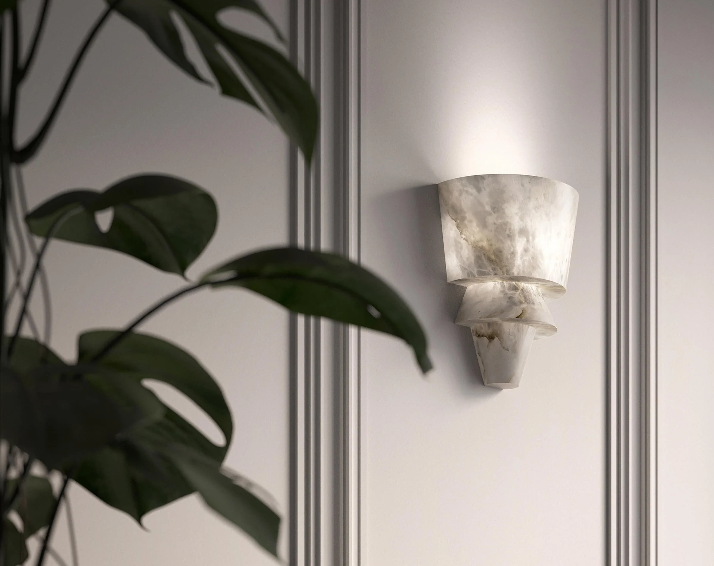 Merlin Koltin FLO Alabaster Wall Sconce 11.8", Wall Lamp For Bedroom, Living Room - Image 3