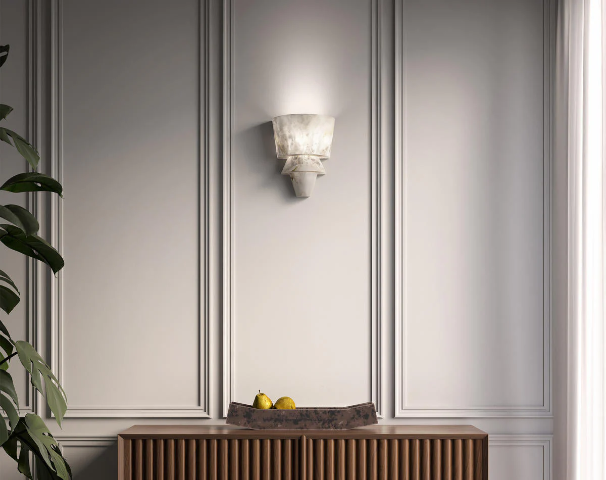 Merlin Koltin FLO Alabaster Wall Sconce 11.8", Wall Lamp For Bedroom, Living Room - Image 4