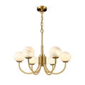 Merlin Modern Luxury Alabaster Chandelier, Pendant Brass Chandelier - Image 5