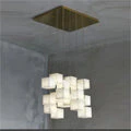 Merlin Modern Luxury Alabaster Cubic Round Pendant For Dining Table, Staircase - Image 9