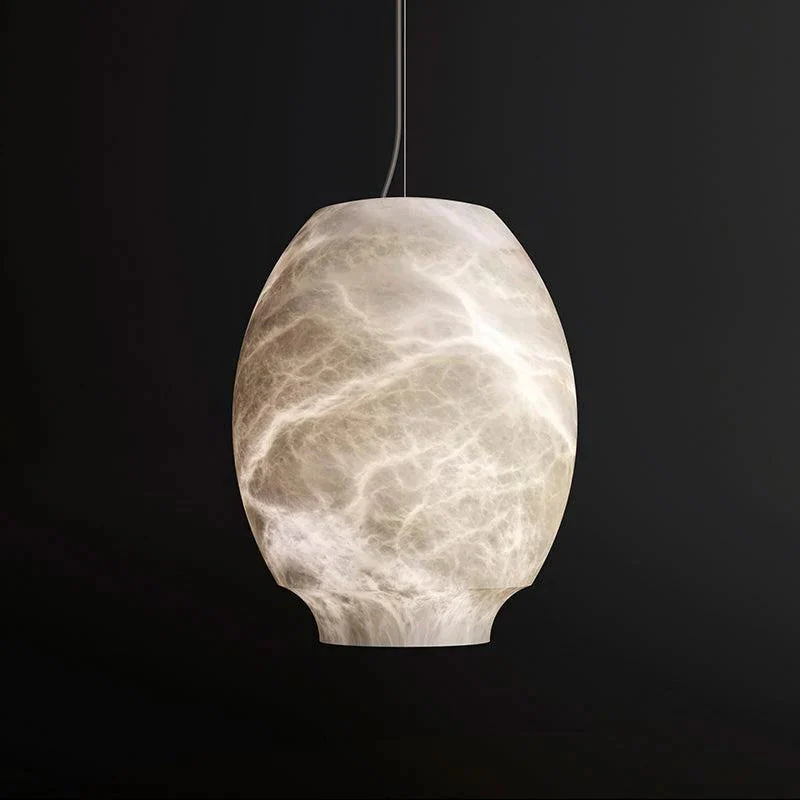 Merlin Modern Luxury Alabaster Lantern Pendant Light, Bar Pendant Light - Image 3