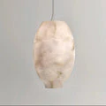 Merlin Modern Luxury Alabaster Lantern Pendant Light, Bar Pendant Light - Image 4