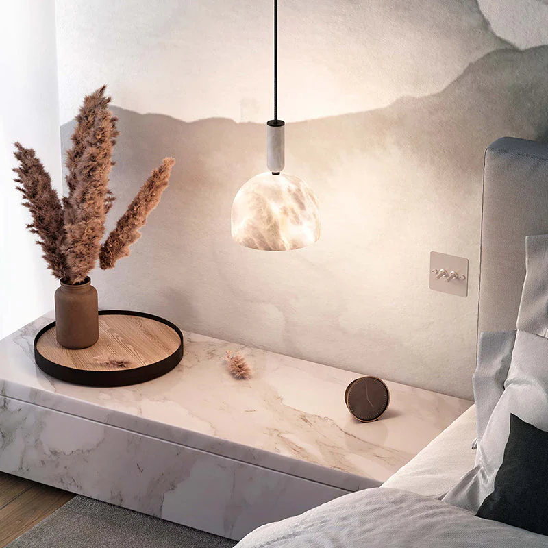 Merlin Enid Alabaster Bedside Pendant Light, Kitchen Pendant Lamp - Image 3