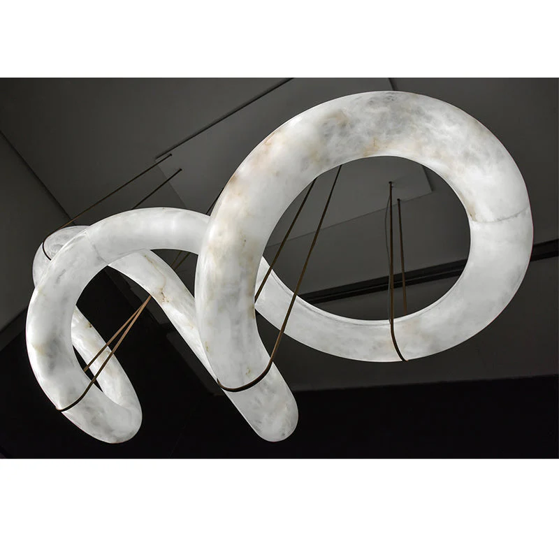 Merlin Scarlett Designer Alabaster Pendant Light, Modern Inspired Chandelier - Image 3