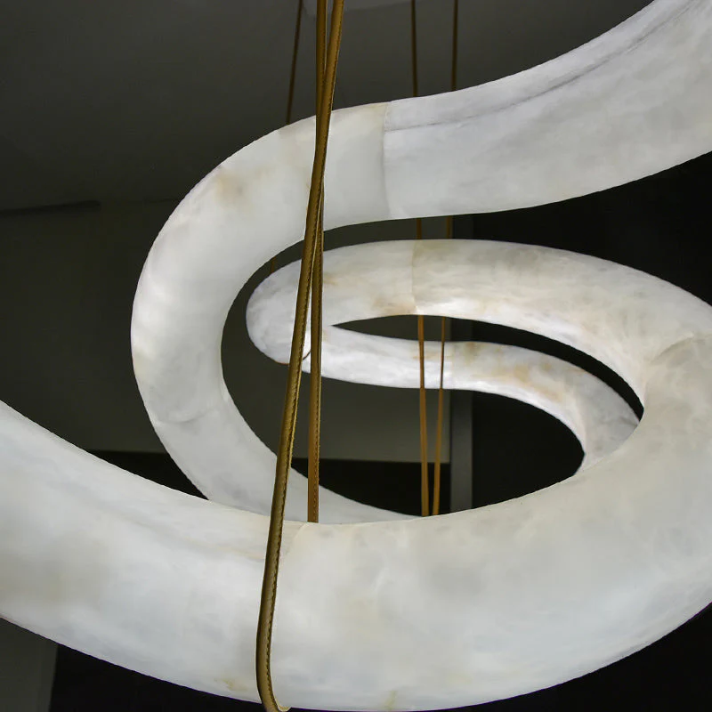 Merlin Scarlett Designer Alabaster Pendant Light, Modern Inspired Chandelier - Image 5