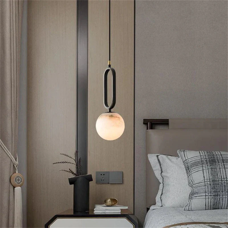 Merlin Phoenix Alabaster Sphere Pendant Light, Modern Pendant Lighting - Image 3
