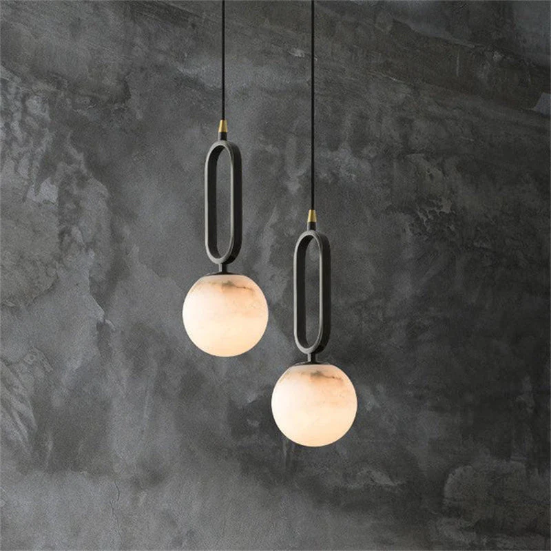 Merlin Phoenix Alabaster Sphere Pendant Light, Modern Pendant Lighting - Image 5