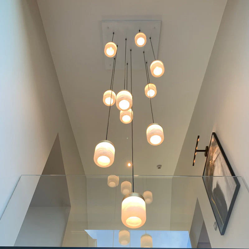 Merlin Serenity's Cascade - Modern Minimalist Alabaster Staircases Pendant Light - Image 3