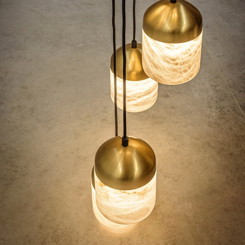 Merlin Serenity's Cascade - Modern Minimalist Alabaster Staircases Pendant Light - Image 4