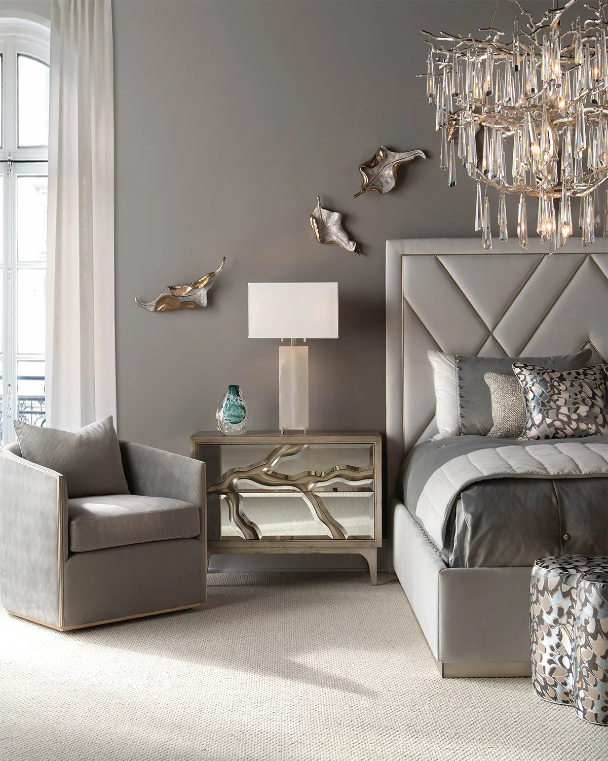 Lucent Twelve-Light Branch Crystal Drop Chandelier - Image 2