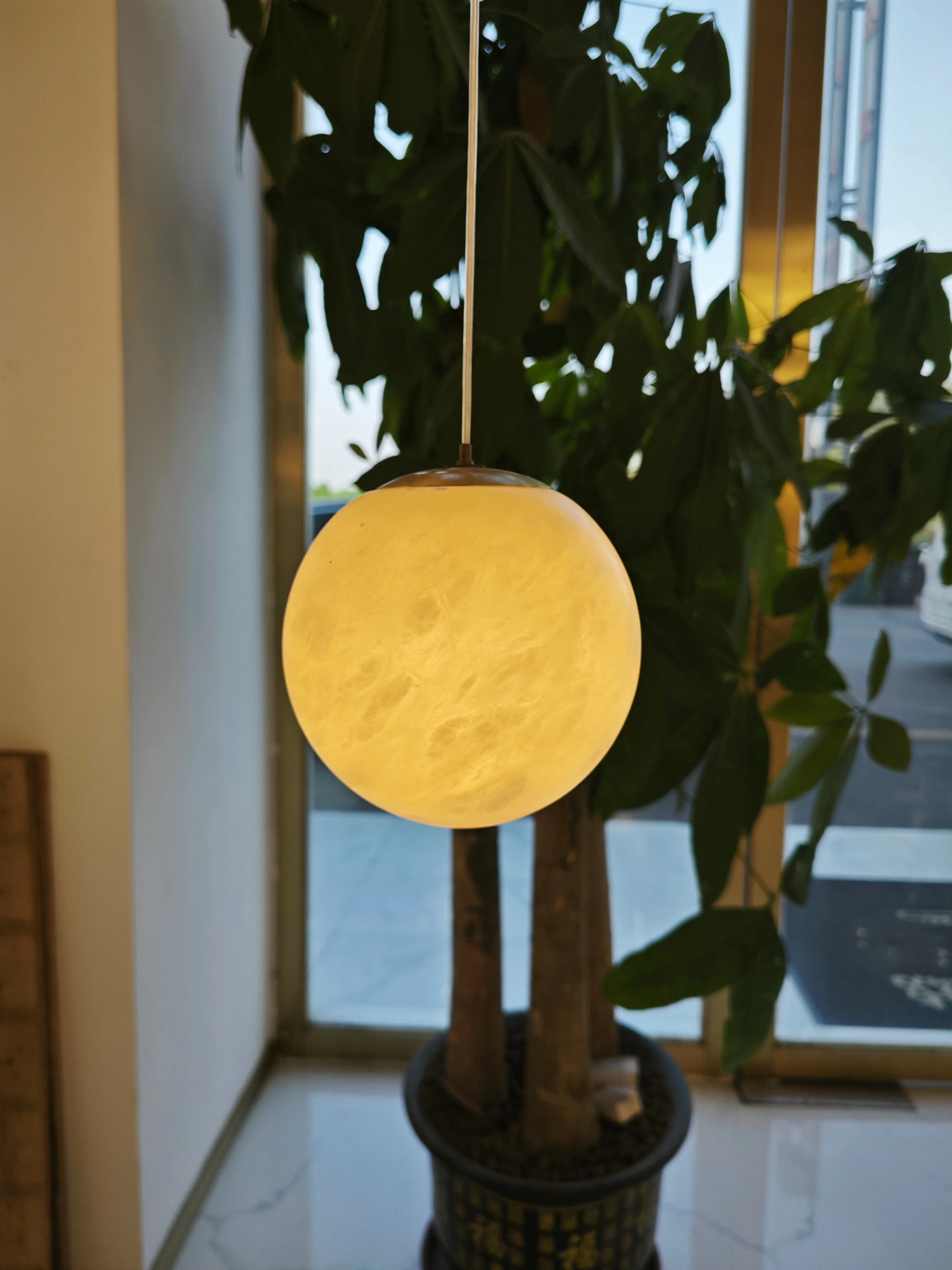 Lena Alabaster Sphere Staircase Chandelier, Multi Pendant Light - Image 2