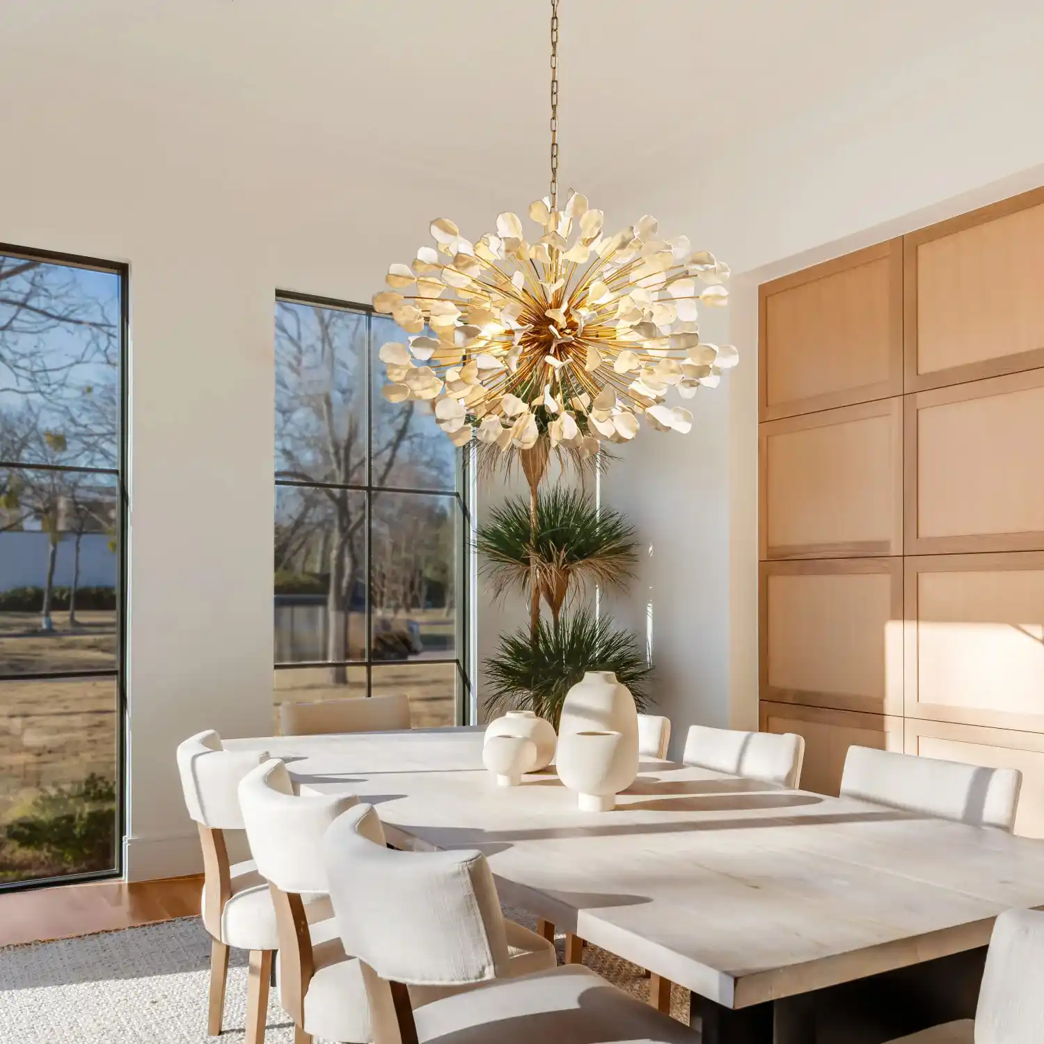 Lunaria Handcrafted Ceramic Petal Chandelier for Bedroom - Image 2