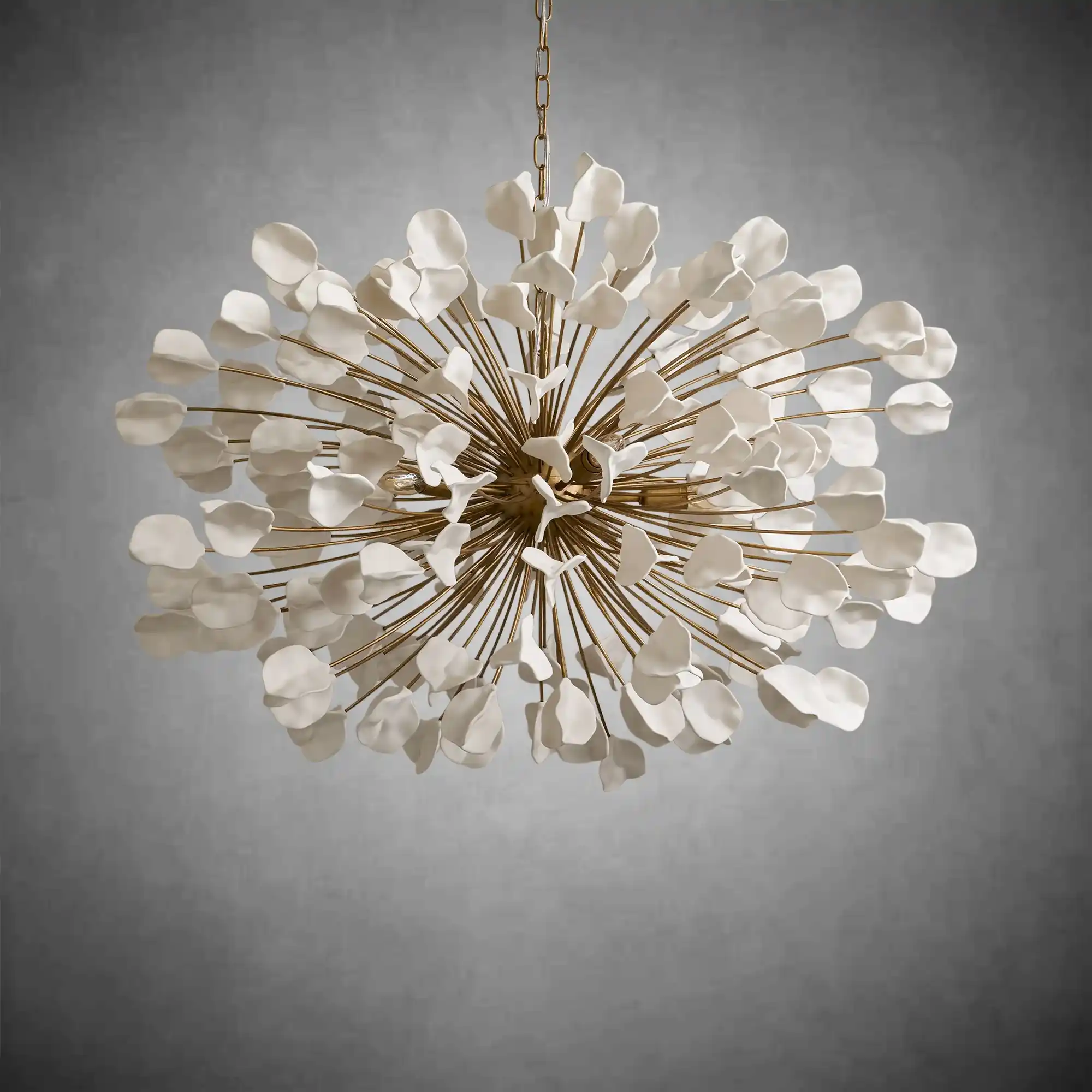 Lunaria Handcrafted Ceramic Petal Chandelier for Bedroom - Image 3