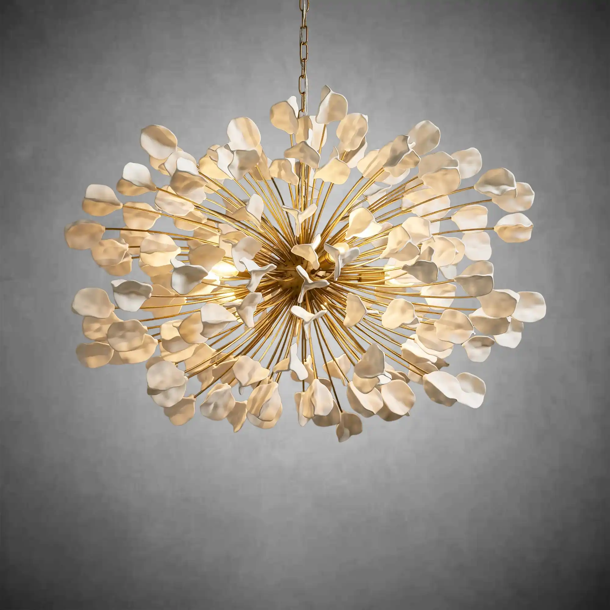 Lunaria Handcrafted Ceramic Petal Chandelier for Bedroom - Image 4