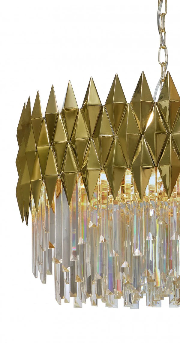 Luxury 1/2-Tier Round/Rectangular Gold Finish Crystal Chandelier for Living Room/Bedroom - Image 10