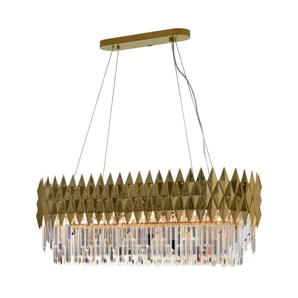 Luxury 1/2-Tier Round/Rectangular Gold Finish Crystal Chandelier for Living Room/Bedroom - Image 11