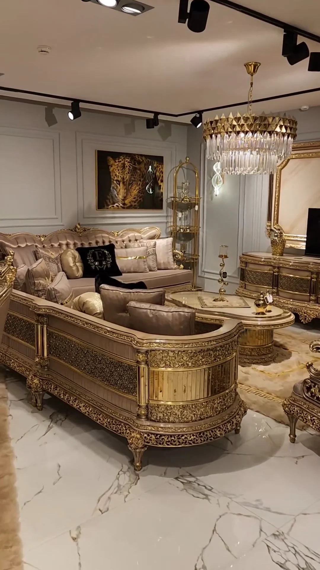 Luxury 1/2-Tier Round/Rectangular Gold Finish Crystal Chandelier for Living Room/Bedroom - Image 6