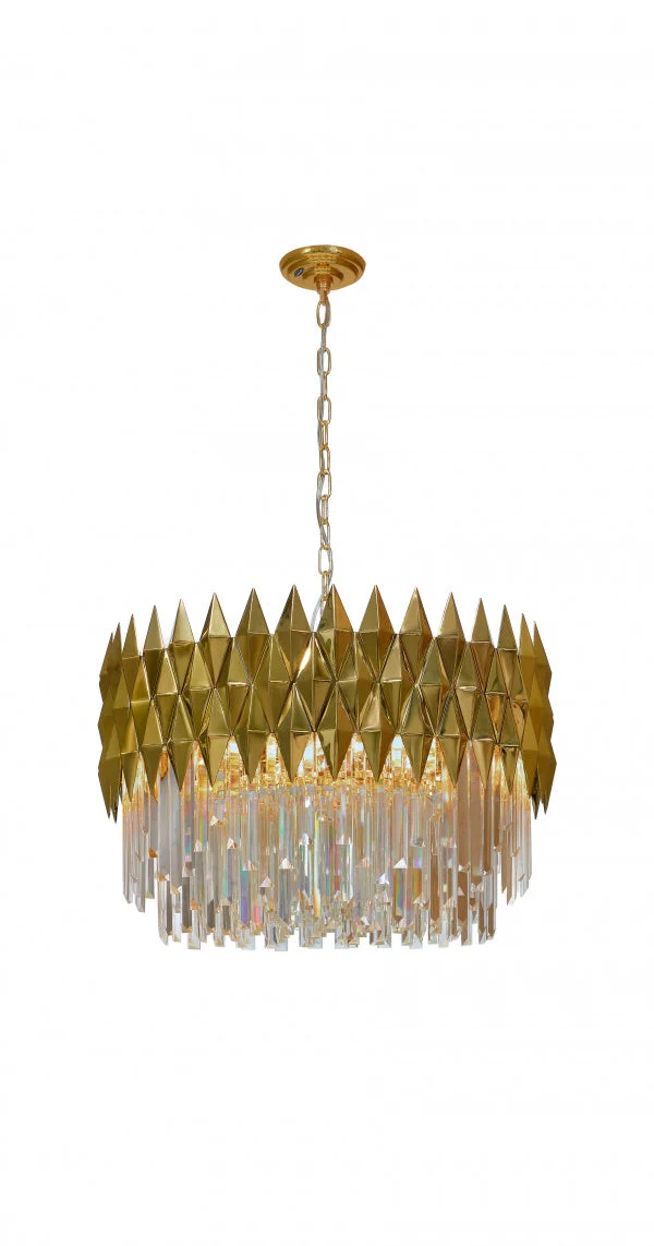 Luxury 1/2-Tier Round/Rectangular Gold Finish Crystal Chandelier for Living Room/Bedroom - Image 9
