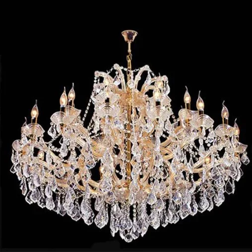 Luxury 25-Light Candle Crystal Chandelier in Gold/Chrome Finish - Image 4