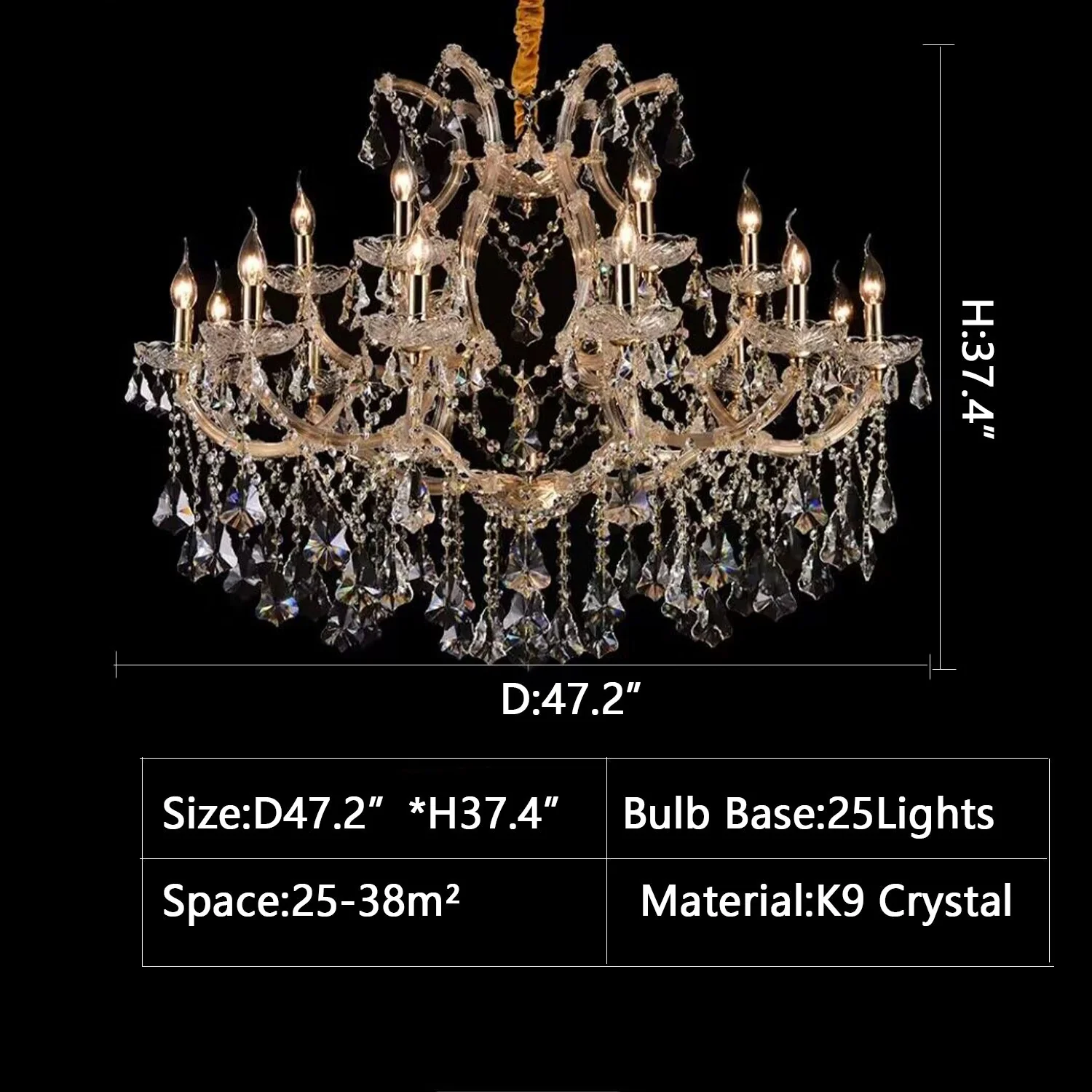 Luxury Atmospheric European Candle Crystal Chandelier Designer Creative for Hotel / Villa / Living Room - Image 8