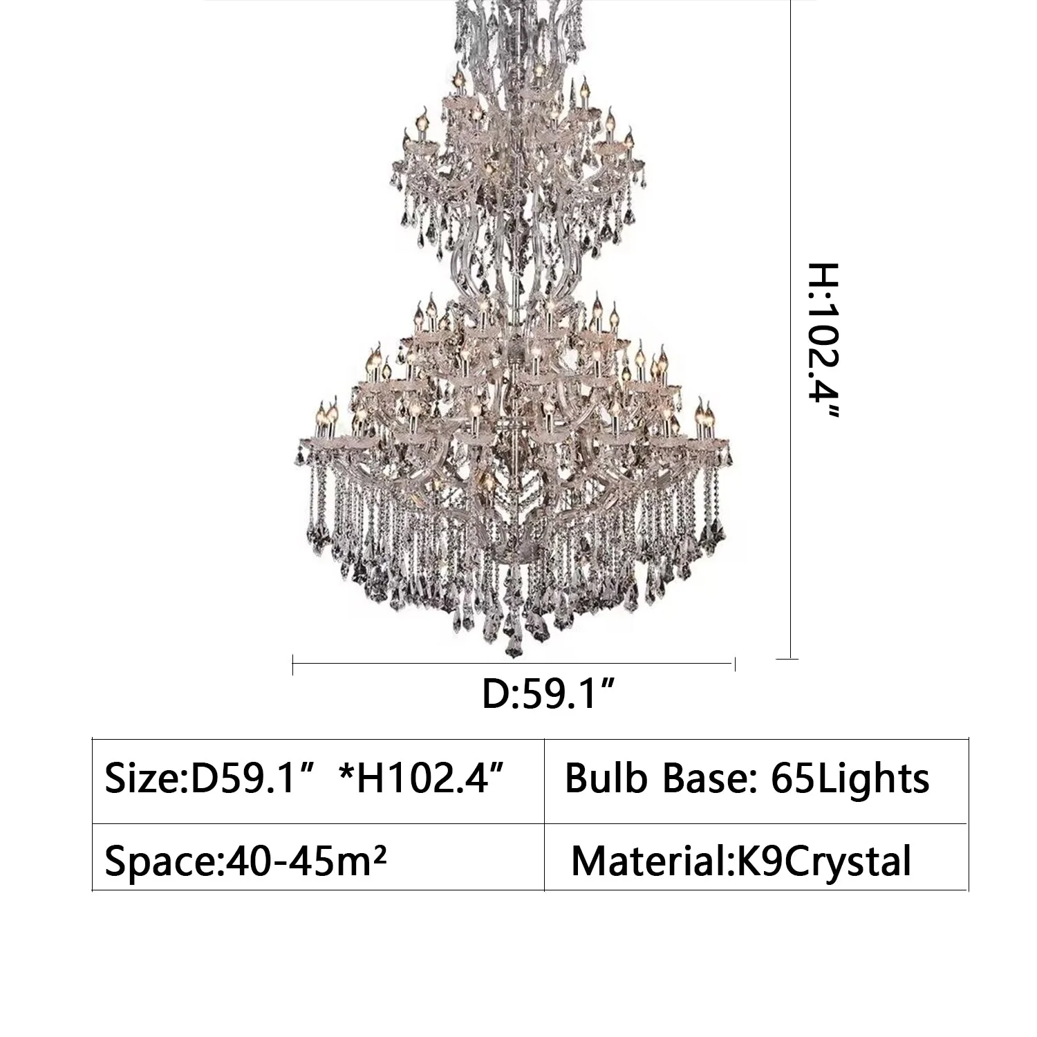 Luxury Atmospheric European Candle Crystal Chandelier Designer Creative for Hotel / Villa / Living Room - Image 9