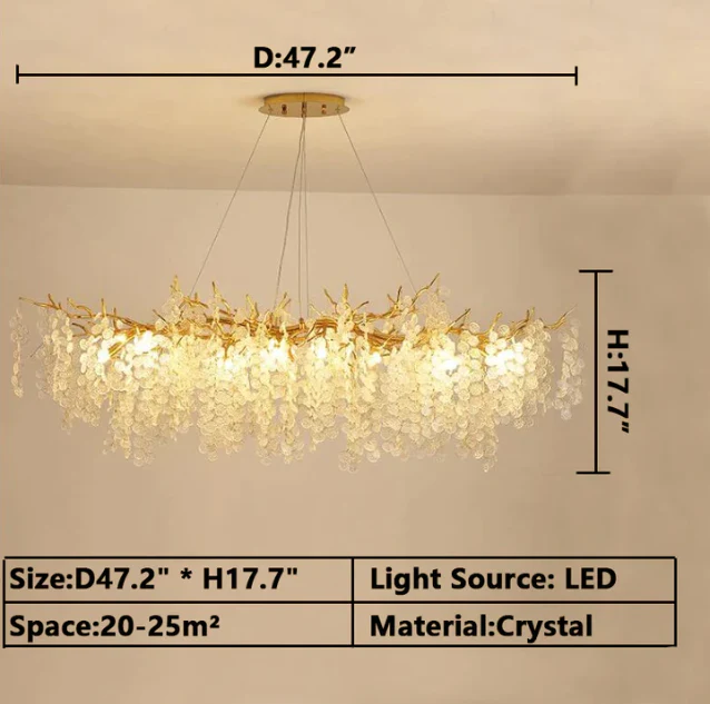 Luxury Branches Crystal Frosted Glass Chandelier Set for Living /Dining Room - Image 14