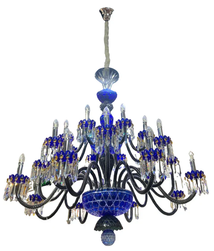 Luxury Candle Light Blue&Black Crystal Chandelier for Bedroom - Image 2